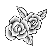 steph_fireflyatelier nature black and white flowers minimal Sticker