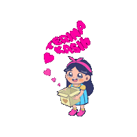 Girl Thank You Sticker by Happy Kamper