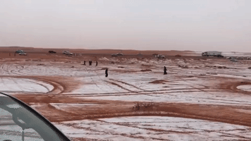 Blizzard Turns East Saudi Desert White