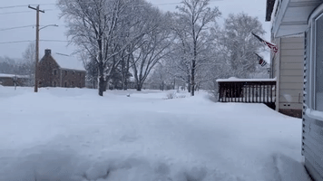 'Like a Snow Globe': Heavy Snow Falls Over Northwest Wisconsin Amid Winter Storm Warning
