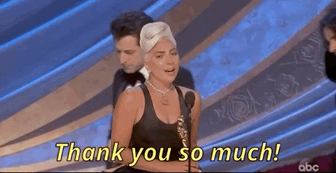 Lady Gaga Thank You GIF by The Academy Awards