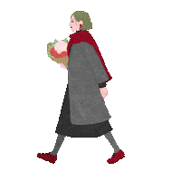 Girl 歩く Sticker