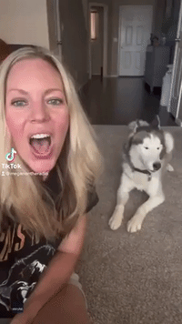 Tough Crowd!  Husky Howls and Baby Cries as Mom Belts Out Bon Jovi Classic