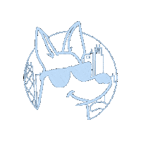 PawsForWalks dog light blue dog walker pet sitting Sticker