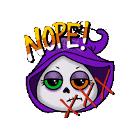 ColitisNinja halloween nope candy grimmie Sticker