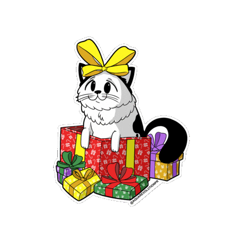 Cat Christmas Sticker by Aqua Revolution