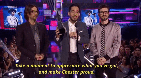 linkin park take a moment to appreciate what you've got and make chester proud GIF by AMAs