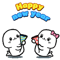 New Year Party Sticker by Sappy Seals
