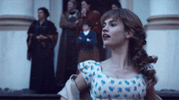waving lily james GIF by BBC First Australia