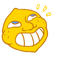 BILLY_CROCO happy laugh fruit lemon Sticker