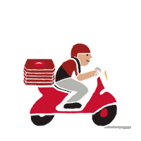 PizzaHutDeliver food pizza man bike Sticker