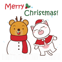 annmeowparty cat snow xmas merry christmas Sticker