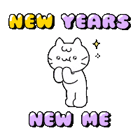Happy New Year Cat Sticker by Mikitti