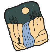 Waterfall Scenery Sticker by Bevernl