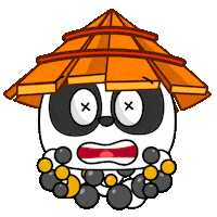 Scared Panda Sticker by Imaginary Ones