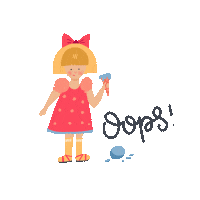 Sad Little Girl Sticker