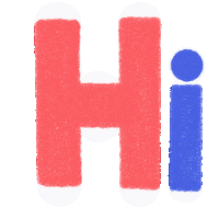 ahsanimates hello hi blue red Sticker