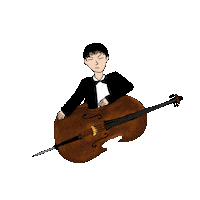 midori_green zero orchestra cello cellist Sticker