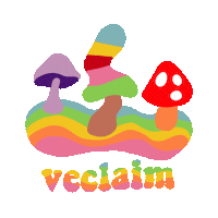Color Mushrooms Sticker by VECLAIM