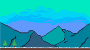 vandpurnama animation pixel art mountain landscape GIF