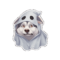 Ghost Dog Halloween Sticker by VOKI Games