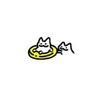 Cat 泳ぐ Sticker