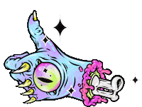 jordandebney thumbs up sparkle hand zombie Sticker