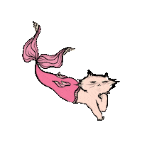 peachbabystudio cat mermaid peachbaby mercat Sticker