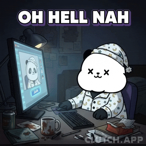 Tired Work From Home GIF by Kanpai Pandas
