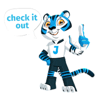 jtrustbank blue mascot tiger check Sticker