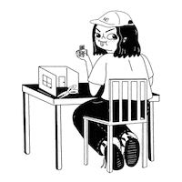 Black And White Art Sticker