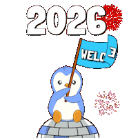 New Year Penguin Sticker by Pudgy Penguins