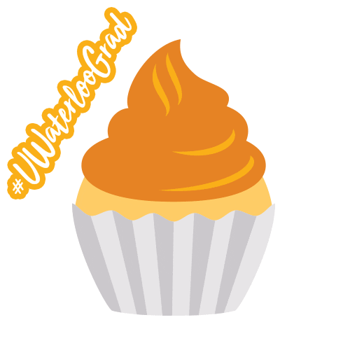 uwaterlooalumni giphyupload graduation cupcake convocation Sticker