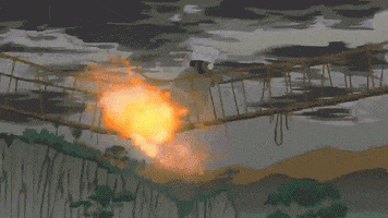 explosion falling GIF by South Park 