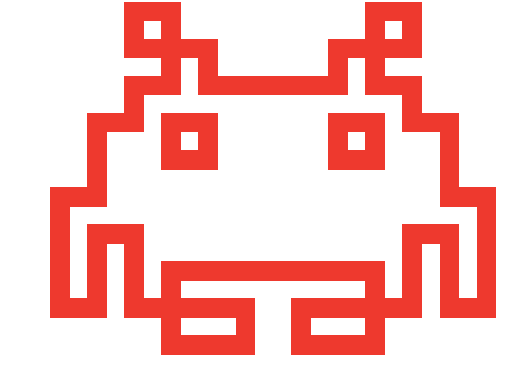 Invader Eating Sticker by Netz Teufel