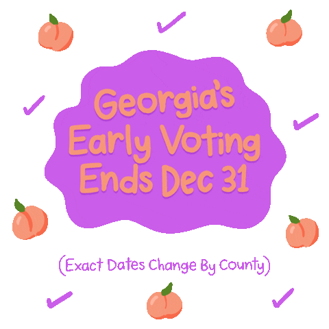 Vote Early Georgia Peach Sticker by Creative Courage