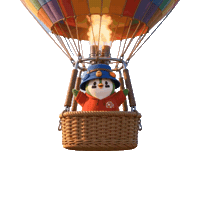 Excited Hot Air Balloon Sticker by ZaddyFi