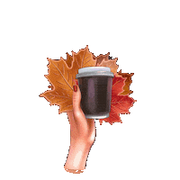 lllevast coffee fall hand autumn Sticker