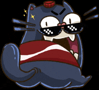 Dwarf-Factory cat smile drink red GIF