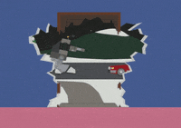 robot destroy GIF by South Park 