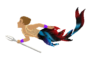 Trident Merman Sticker by Mermaid_Lux