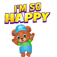 Excited I Am Happy Sticker by Lucas and Friends by RV AppStudios