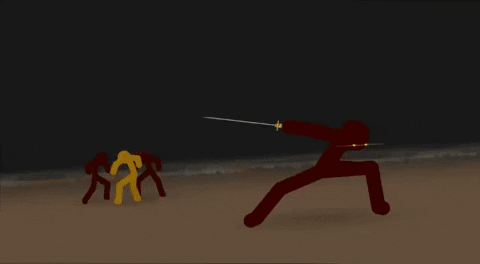 NinjaComix anime sword slash stick fight combat gods GIF
