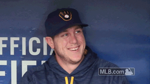 milwaukee brewers laughing GIF by MLB