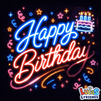 Glowing Happy Birthday GIF by Lucas and Friends by RV AppStudios