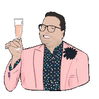 DanielPillaiOfficial smile wine rose champagne Sticker