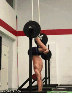 Weight Lifting Handstands GIF
