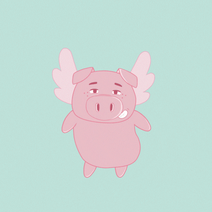 Happy Flying Pig GIF by PositivelyPigasus
