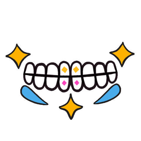 Skull Teeth Sticker by Vilore