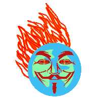 Earth On Fire Smile Sticker